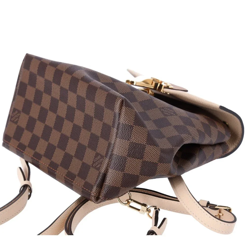 Louis Vuitton Clapton Backpack Damier Brown Canvas Leather Cream Crossbody